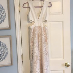 BCBGMaxazria Marilyne Swirl Lace Cutout Gown